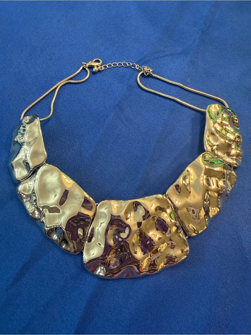 Park Lane Silver Statement Necklace | Hammered Look